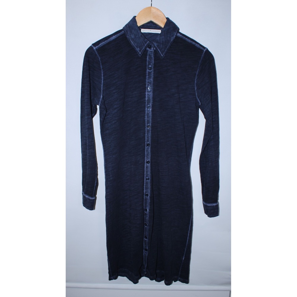 Peruvian Connection Women's Small Indigo Blue Long Sleeve Shirt Dress
